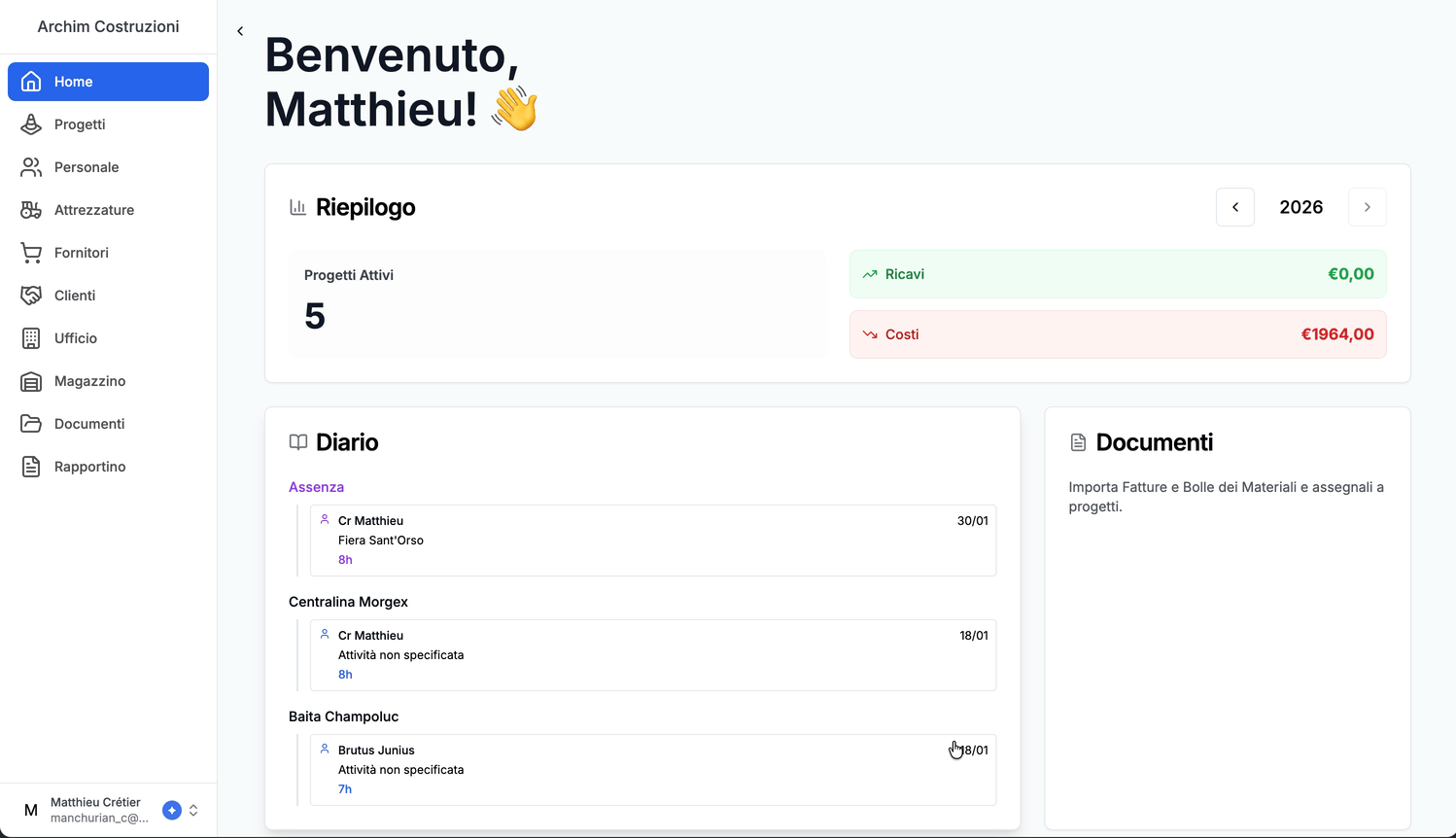 archim dashboard preview